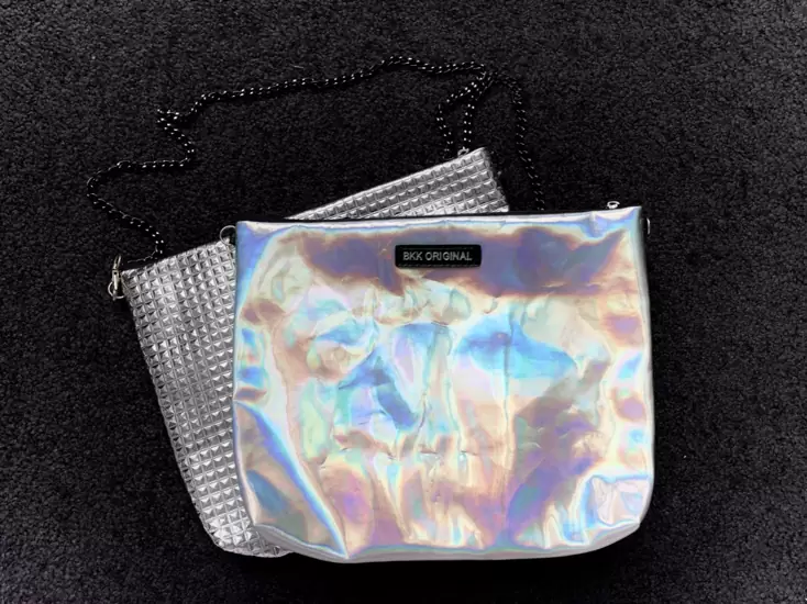 NZ$19 *TWO* Holographic Iridescent Silver Cross-body Bags