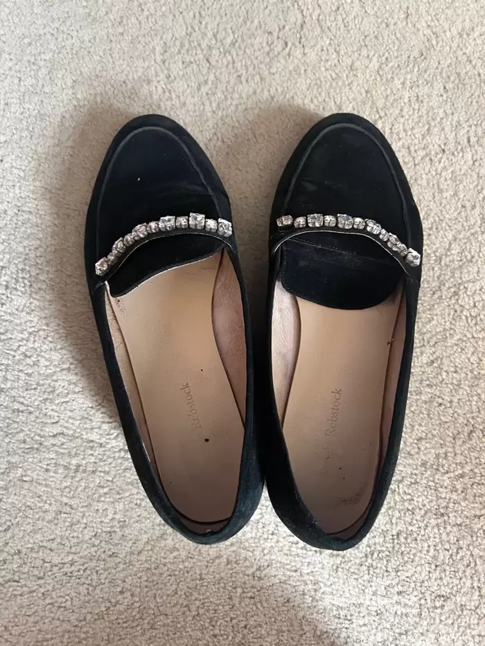 NZ$25 Black diamantés loafers on Carousell