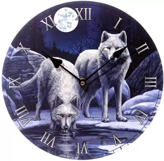 Warriors of winter wolf clock