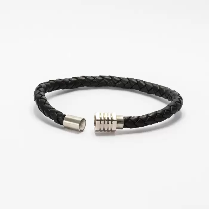 NZ$12.99 6mm thick black unisex leather bracelet
