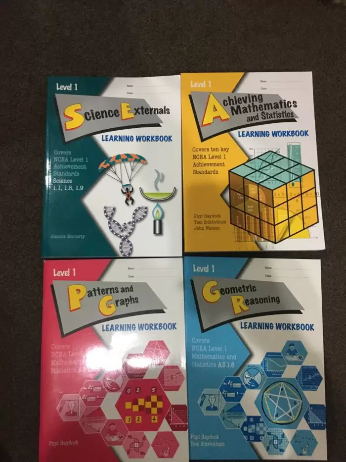 NZ$50 NCEA Level 1 Science and Maths learning workbooks