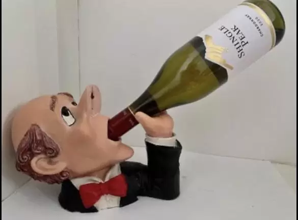 NZ$39 Resin Carved Butler drinking wine figurine